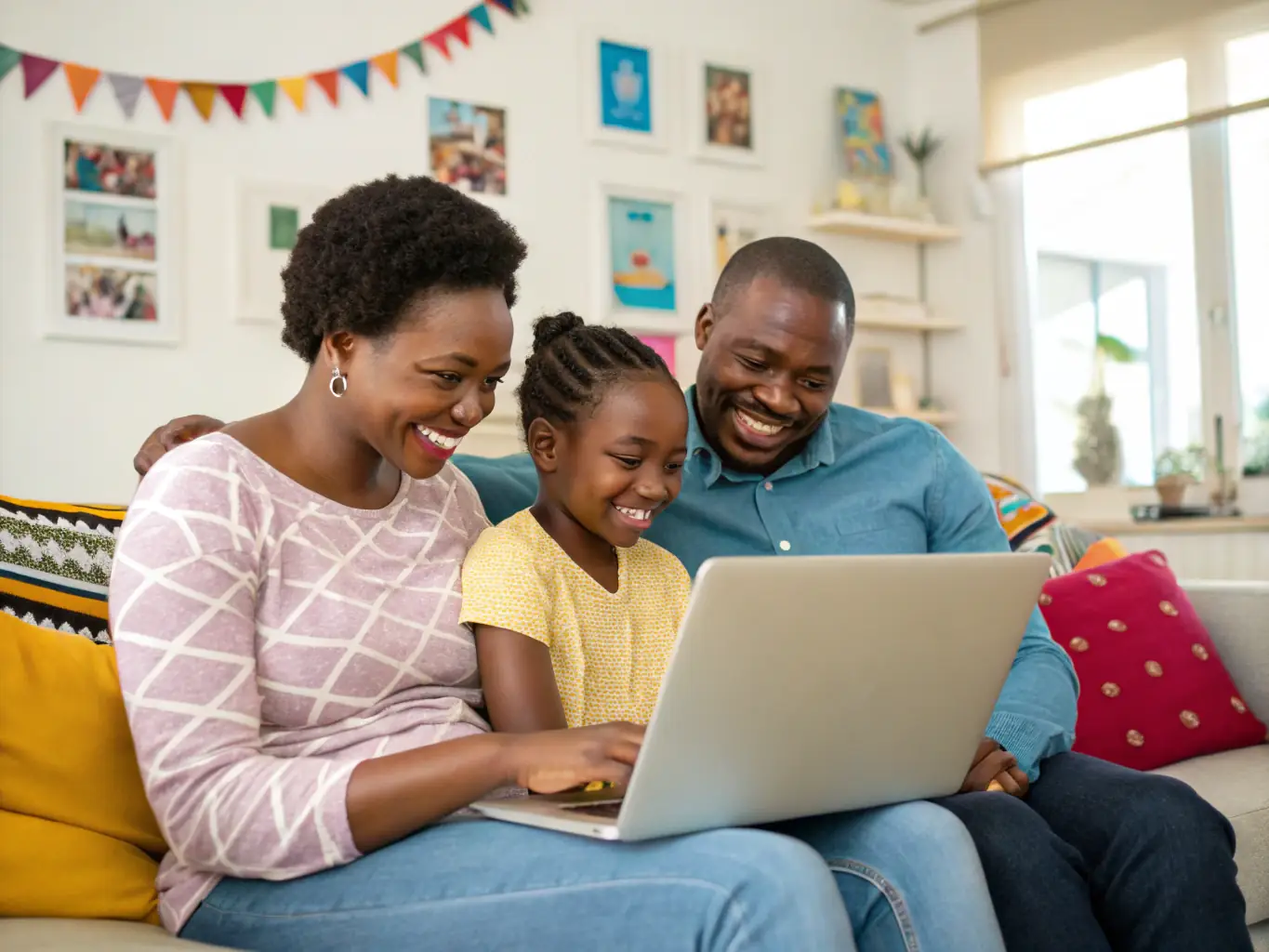 An image depicting a family happily planning their vacation, with a subtle overlay of 2c2p's logo, symbolizing the financial support provided by their personal loan services.