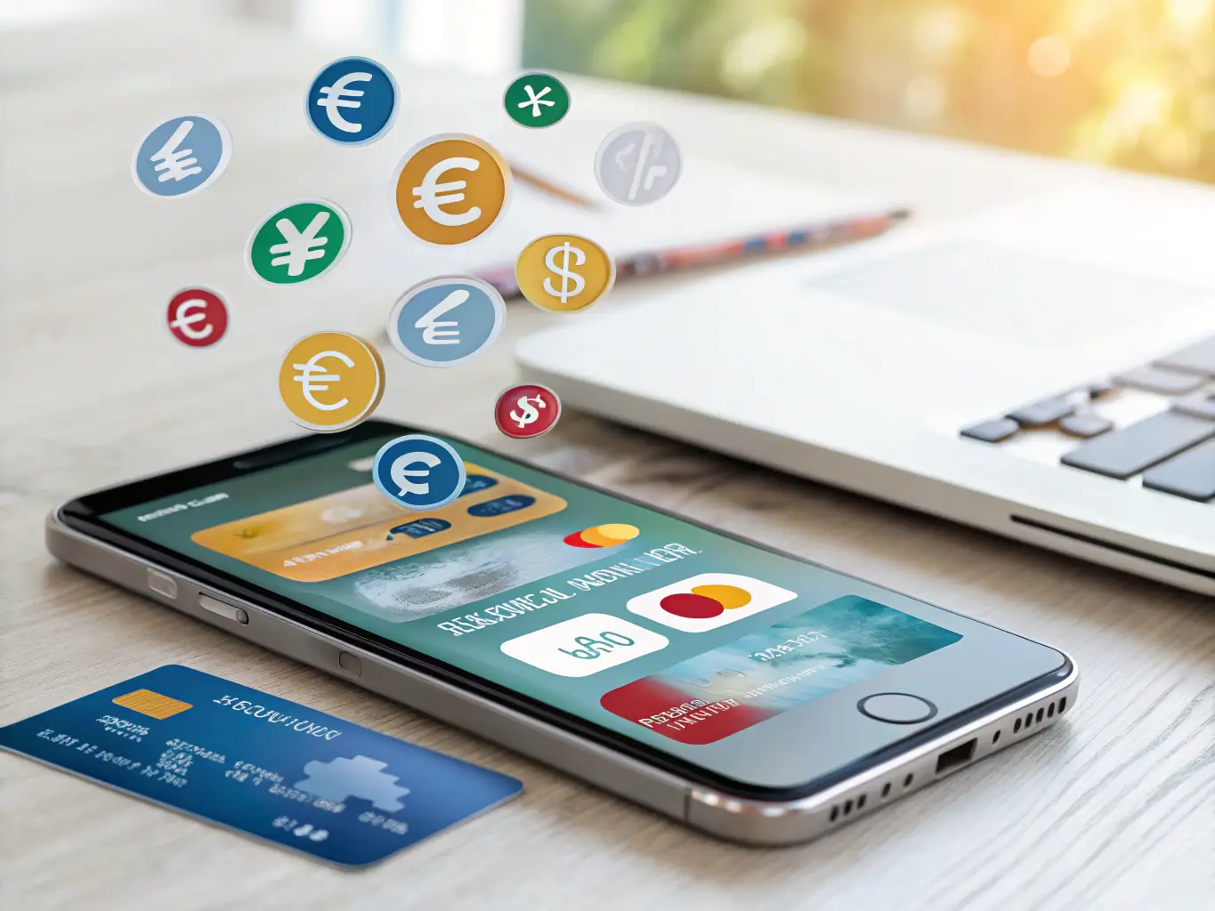 A clean, professional graphic illustrating 2c2p's digital payment solutions, showcasing mobile payments, online transactions, and secure data encryption.